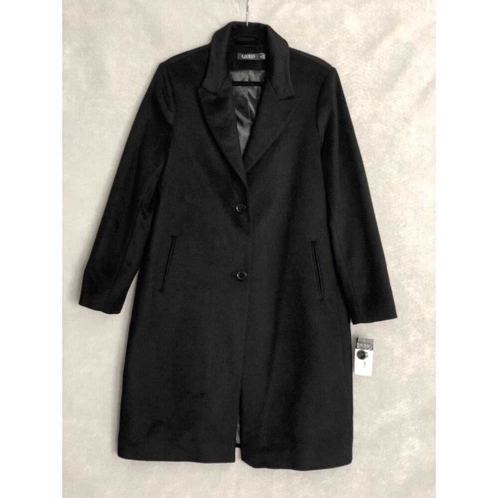Lauren Ralph Lauren Wool-Blend Coat Women's Size 18 Black NEW